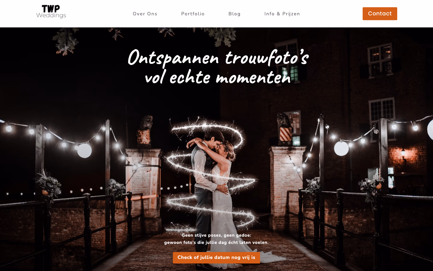 TWP Weddings, de homepage